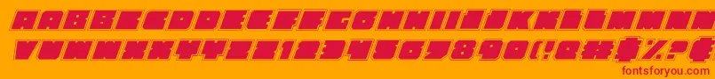 AnakefkaAcademyItalic Font – Red Fonts on Orange Background