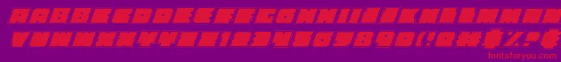 Fonte AnakefkaAcademyItalic – fontes vermelhas em um fundo violeta
