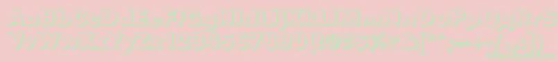 Fonte GroteskshBold – fontes verdes em um fundo rosa