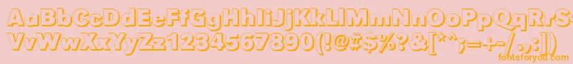 GroteskshBold-Schriftart – Orangefarbene Schriften auf rosa Hintergrund