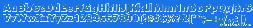 GroteskshBold Font – Yellow Fonts on Blue Background