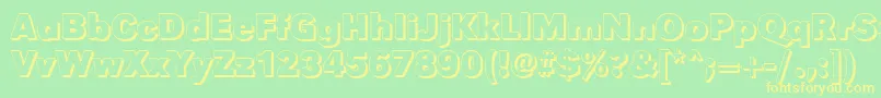 フォントGroteskshBold – 黄色の文字が緑の背景にあります