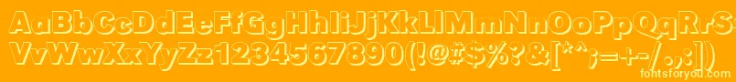 Fonte GroteskshBold – fontes amarelas em um fundo laranja