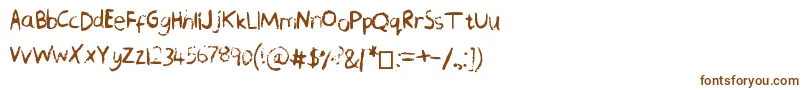ChequeredPencilCrayons-fontti – ruskeat fontit valkoisella taustalla