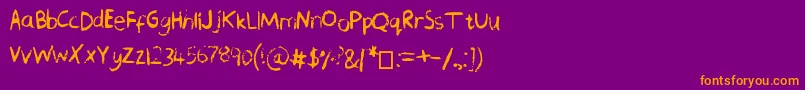 Шрифт ChequeredPencilCrayons – оранжевые шрифты на фиолетовом фоне
