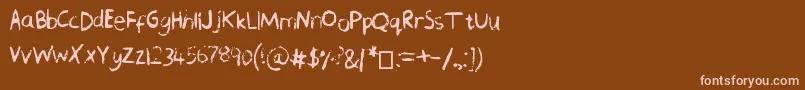 ChequeredPencilCrayons Font – Pink Fonts on Brown Background