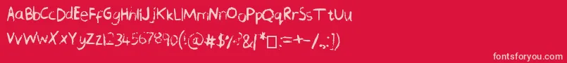 Więcej informacji o czcionce ChequeredPencilCrayons Czcionka ChequeredPencilCrayons – różowe czcionki na czerwonym tle