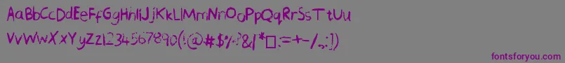 ChequeredPencilCrayons-fontti – violetit fontit harmaalla taustalla