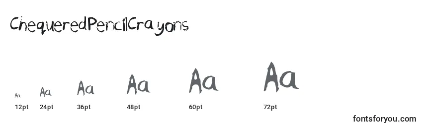 Размеры шрифта ChequeredPencilCrayons