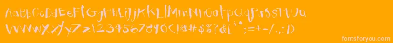 ClubhouseMedium Font – Pink Fonts on Orange Background