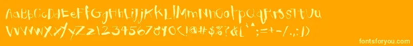 ClubhouseMedium Font – Yellow Fonts on Orange Background