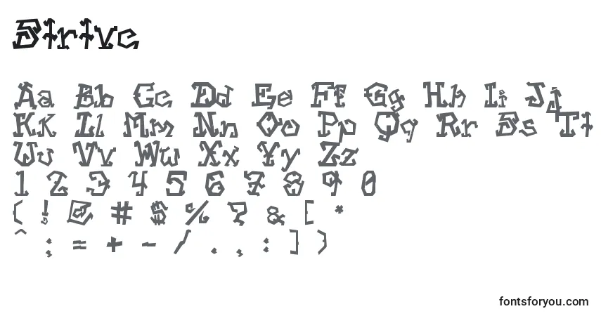 Czcionka Strtvc – alfabet, cyfry, specjalne znaki