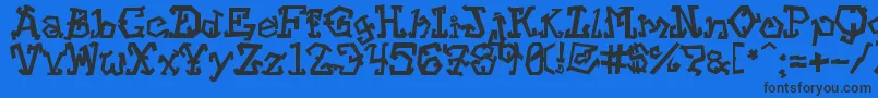 Strtvc Font – Black Fonts on Blue Background