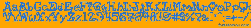 Strtvc Font – Blue Fonts on Orange Background