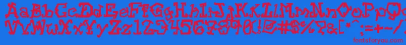 Strtvc Font – Red Fonts on Blue Background