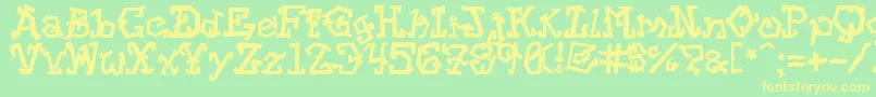 Strtvc Font – Yellow Fonts on Green Background