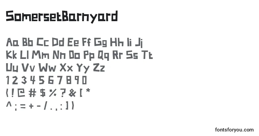 Czcionka SomersetBarnyard – alfabet, cyfry, specjalne znaki