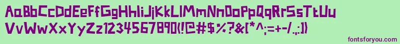 SomersetBarnyard Font – Purple Fonts on Green Background