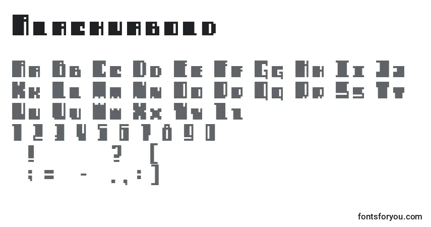 Alachuabold-fontti – aakkoset, numerot, erikoismerkit