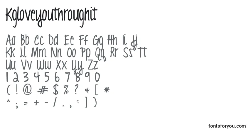 Czcionka Kgloveyouthroughit – alfabet, cyfry, specjalne znaki