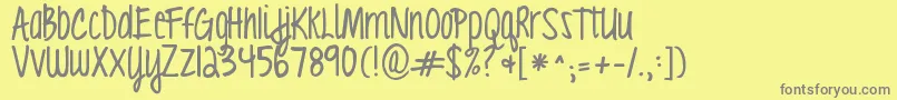 More about Kgloveyouthroughit Font Kgloveyouthroughit Font – Gray Fonts on Yellow Background