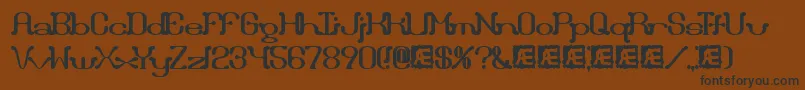 Draggle ffy-Schriftart – Schwarze Schriften auf braunem Hintergrund