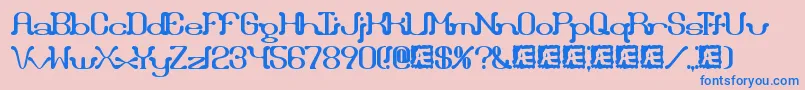 フォントDraggle ffy – ピンクの背景に青い文字