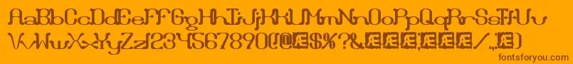 Czcionka Draggle ffy – brązowe czcionki na pomarańczowym tle