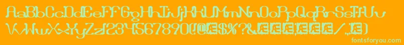 Draggle ffy Font – Green Fonts on Orange Background