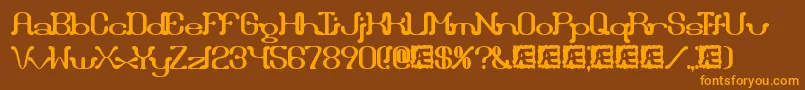 Draggle ffy Font – Orange Fonts on Brown Background
