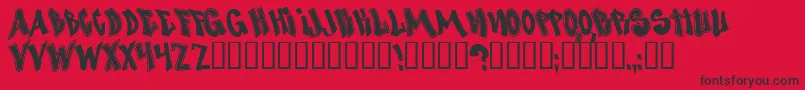 Nosed Font – Black Fonts on Red Background