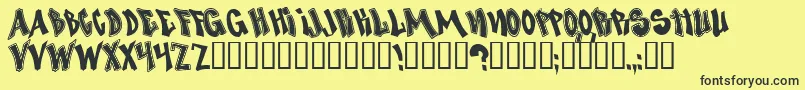 Nosed Font – Black Fonts on Yellow Background