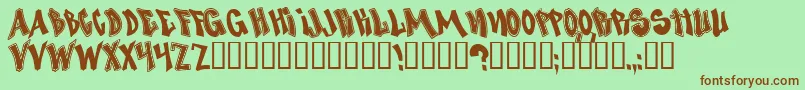 Nosed Font – Brown Fonts on Green Background