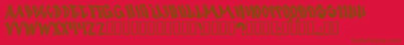 Nosed Font – Brown Fonts on Red Background