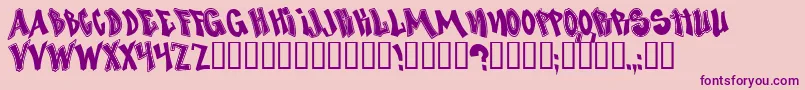 Nosed Font – Purple Fonts on Pink Background