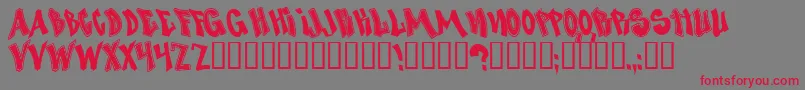 Nosed Font – Red Fonts on Gray Background
