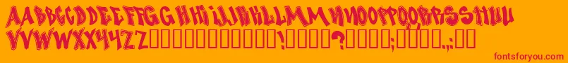 Nosed Font – Red Fonts on Orange Background
