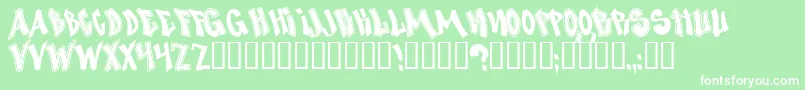 Nosed Font – White Fonts on Green Background