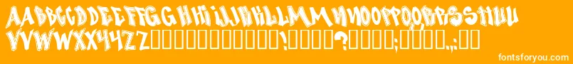 Nosed Font – White Fonts on Orange Background