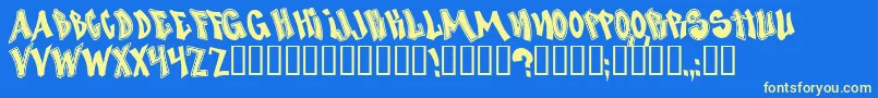 Nosed Font – Yellow Fonts on Blue Background
