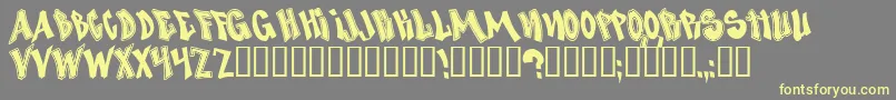 Nosed-Schriftart – Gelbe Schriften auf grauem Hintergrund