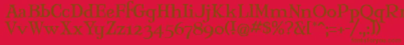 Mjantiq Font – Brown Fonts on Red Background