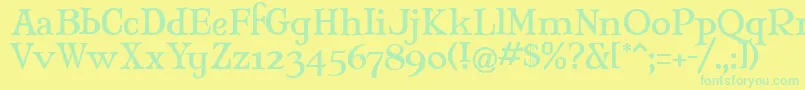 Mjantiq Font – Green Fonts on Yellow Background