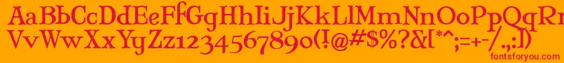 Mjantiq Font – Red Fonts on Orange Background