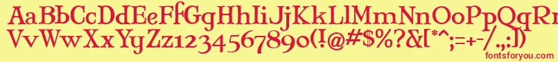 Mjantiq Font – Red Fonts on Yellow Background