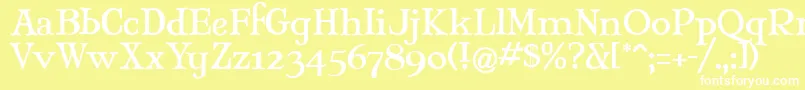 Mjantiq Font – White Fonts on Yellow Background