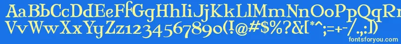 Mjantiq Font – Yellow Fonts on Blue Background