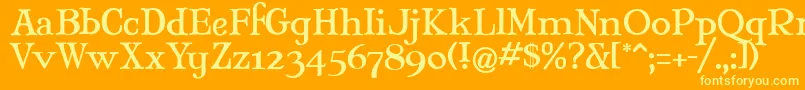 Mjantiq Font – Yellow Fonts on Orange Background
