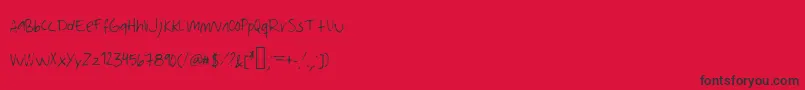 Amanda Font – Black Fonts on Red Background