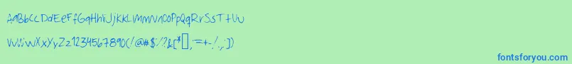 Amanda Font – Blue Fonts on Green Background